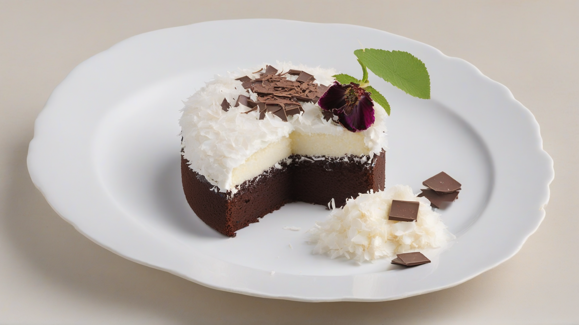 torta al cocco e cioccolato